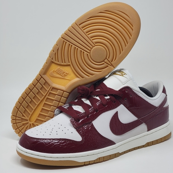 Nike Dunk Low Lux Phantom Red Croc Gum Sole FJ2260-004 Wmns Sz 13 Mens 11.5 New - Picture 1 of 9